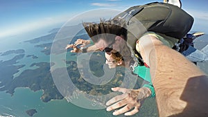 Sky diving tandem self portrait