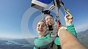 Sky diving tandem self portrait