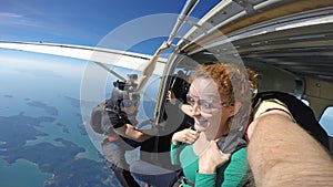 Sky diving tandem self portrait