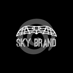 Sky diving vector logo
