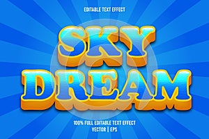 Sky dream editable text effect comic style