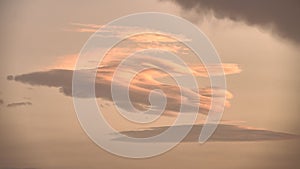 Sky full of clouds of different colors in a sunset