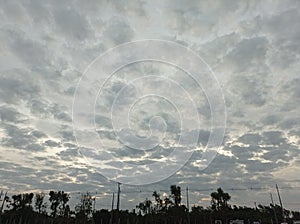 Collage of clouds in the morning photo