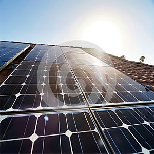 Sky-high solar panels on roof harness sunlight for energy