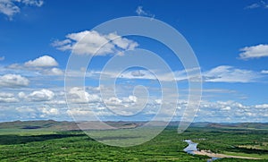 Sky on the on the inner mongolian wetlands