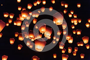 Sky lanterns in Lantern Festival