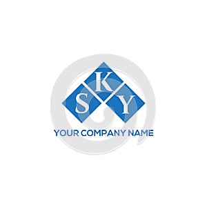 SKY letter logo design on WHITE background. SKY creative initials letter logo concept. SKY letter design