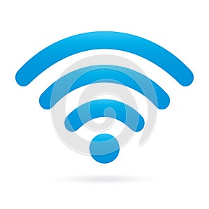 Sky light blue wifi icon wireless symbol on isolated background