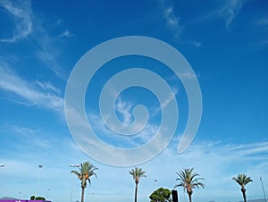 Sky linee with Blue Sky and plasma. Natural view in Barcelona, Spain. photo