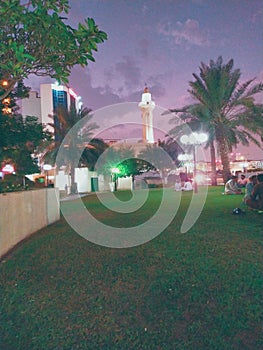Sky mosque Minar park tree green