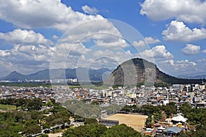 Sky, mountain and favela in Rio, Brazil