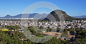 Sky, mountain and favela in Rio, Brazil