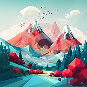 Sky, mountains and forest