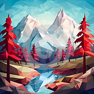 Sky, mountains and forest