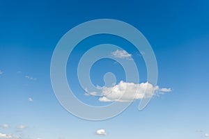 Sky with one cloud on blue athmosphere