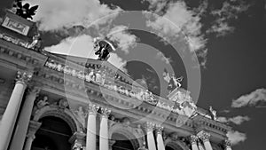 The roof of the opera house building in Lviv / Lwow Ukraine photo