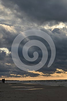 the sky over the sea after a storm. Baltic sea