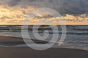 the sky over the sea after a storm. Baltic sea