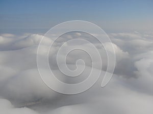 Sky panorama of the aircraft illuminator at an altitude of 9000 m above sea level.