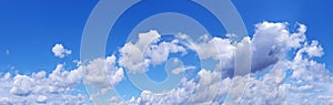 Sky panorama with clouds as samless background