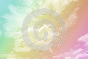 Sky pastel and cloud background with beautiful colored