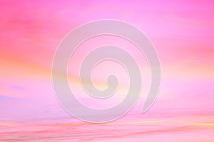Sky in the pink and blue colors. effect of light pastel colored of sunset clouds cloud on the sunset sky background