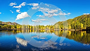 The sky is reflected in lake