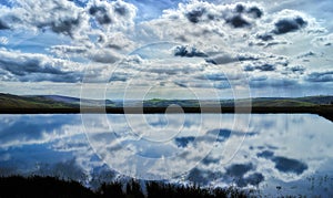 Sky Reflection at Brun Clough Reservoir photo