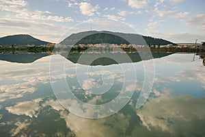 Sky reflection in calm water