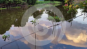 Sky reflection on canal water