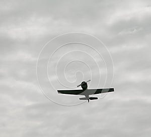 In the sky Russian Soviet military aircraft fighter, attack aircraft of the second world war.