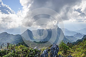 The Sky`s overcast at Doi Luang Chiang Dao mountain, Chiang Mai province, Thailand