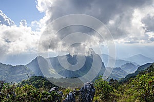 The Sky`s overcast at Doi Luang Chiang Dao mountain, Chiang Mai province, Thailand