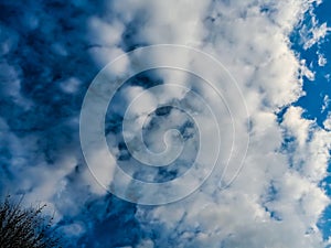 Sky scape of clouds. Cloudy sky. Rainy weather. Dramatic clouds. Dramatic background.