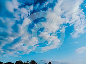 Sky scape of clouds. Cloudy sky. Rainy weather. Dramatic clouds. Dramatic background.