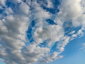 Sky scape of clouds. Cloudy sky. Rainy weather. Dramatic clouds. Dramatic background.