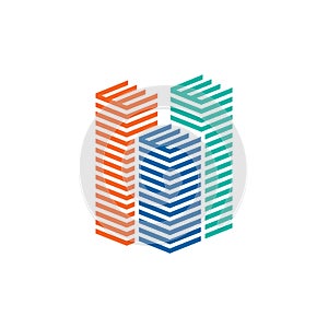 Sky scraper building logo design template