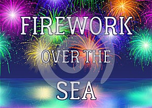 Sky and Sea with Fireworks, Seamless