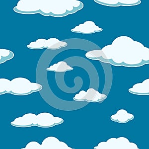Sky seamless background. Cloud seamless background. Good day. Clear. Blue Clouds.