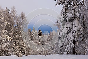 Sky with snow cloud approaching