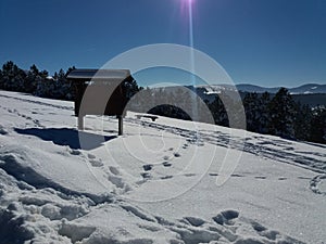 Sky and snow on sunnyday photo