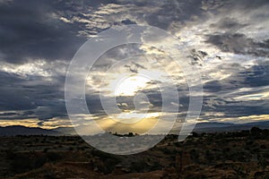 Sky before the storm, Tatacoa Desert, Colombia photo