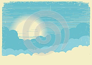 Sky with sun.Vector background illustration for text