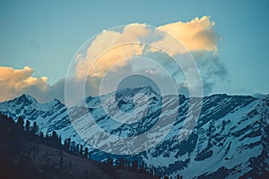 Sky at sunset time at Vashisht