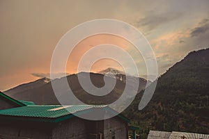 Sky at sunset time at Vashisht