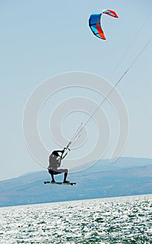 Sky-surfing on lake Kinneret