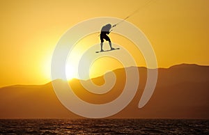 Sky-surfing on lake Kinneret photo