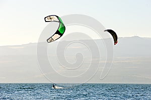 Sky-surfing on lake Kinneret