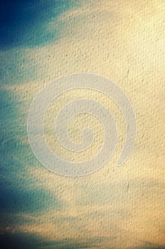 Sky on a textured vintage paper background