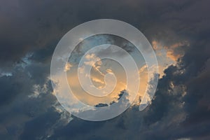 Sky of thunderstorm clouds
